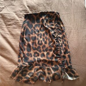Leopard Print Ruffled Skirt